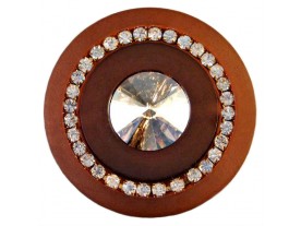 Resin Button with Crystal Rhinestones ART:SW-1, 28mm	